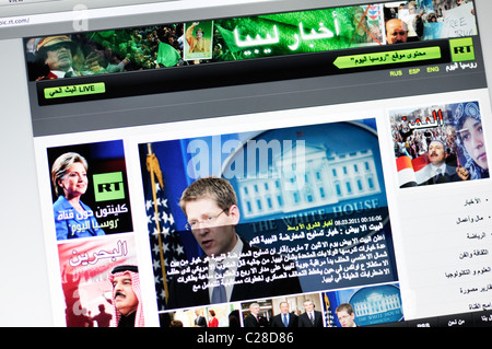 RT televisione russa sito web in arabo Foto Stock