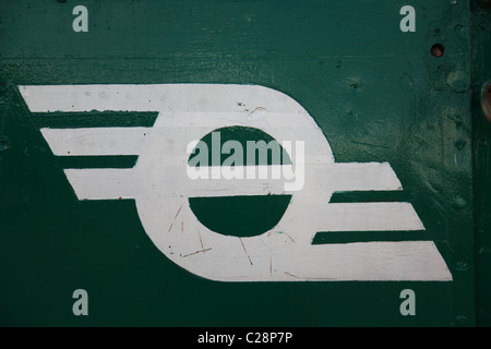 Irlanda, co county County Clare vecchio irish railway company logo, wild modo atlantico Foto Stock