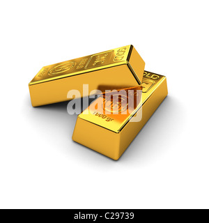 Due barre di oro Foto Stock