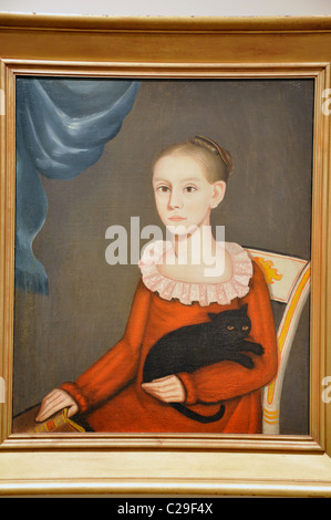 Ragazza con gatto di Ammi Phillips, 1814 Foto Stock