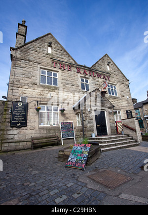 La ferrovia Inn Hotel, Restaurant & Cafe, Ramsbottom, East Lancs ferroviarie, Lancashire, Regno Unito Foto Stock