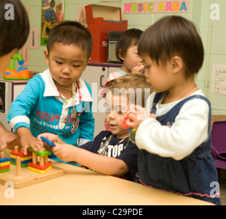 La scuola materna di aula sul Lower East Side di Manhattan, New York. Foto Stock