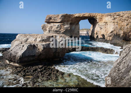 La finestra Azzurra sull'isola Maltese di Gozo. Foto Stock
