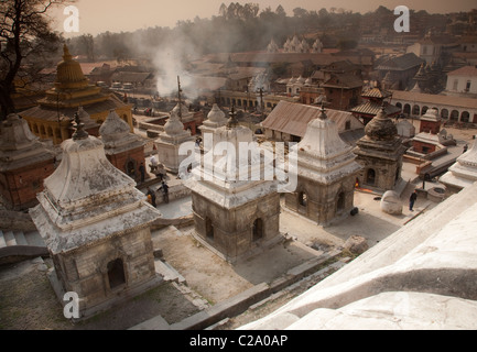 Vista del tempio di Pashupatinath complessa, Kathmandu. Il Nepal Foto Stock