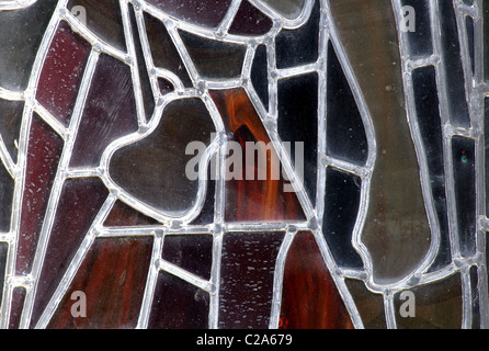 Esterno della vetrata, Santa Maria e Corpus Christi Chiesa, Down Hatherley, Gloucestershire, England, Regno Unito Foto Stock