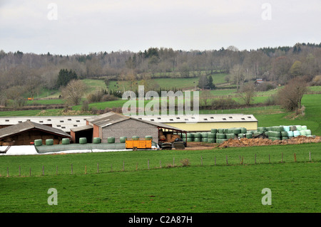 Moderno edificio agricolo, Ceyssat Puy de Dôme, Auvergne, Francia Foto Stock