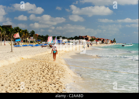 La spiaggia di Playa del Carmen, Quintana Roo, Messico Foto Stock