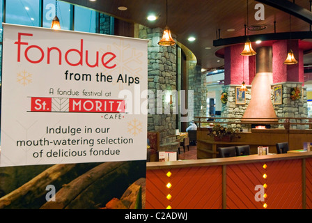 St.Moritz Cafe', Ski Dubai e Centro commerciale degli Emirati, Jumeirah, Dubai, Emirati Arabi Uniti, Medio Oriente Foto Stock