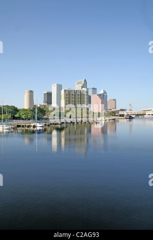 Skyline Hillsborough Bay 2008, Tampa Florida Foto Stock