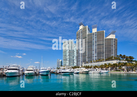 Miami Beach Marina condos Foto Stock