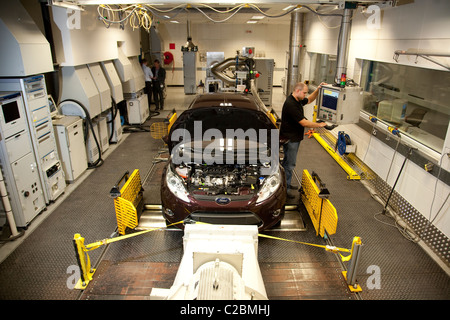 Ford Dagenham Ford Fiesta le emissioni di CO2 Test. Foto:Jeff Gilbert Foto Stock