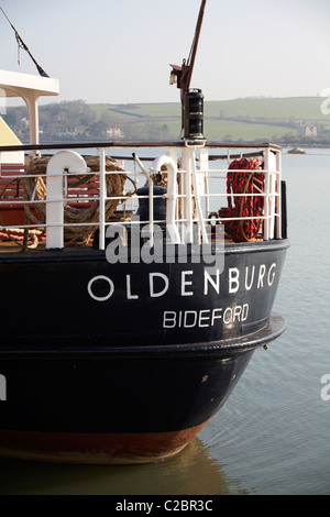 M.S. Oldenburg barca , classic nave passeggeri, che porta i passeggeri da e per Lundy Island legato fino a Bideford, Devon, Inghilterra Regno Unito nel mese di marzo Foto Stock