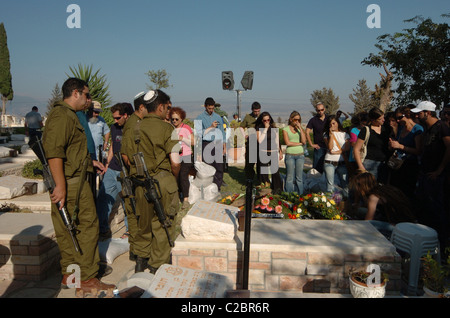 Giovedì 17 Agosto 2006 Kiryat Shmona Nord Israele l'ultimo soldato di Israele per essere ucciso dai Hezballah in Libano è beraed Foto Stock