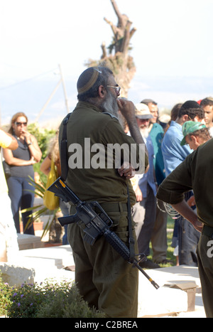 Giovedì 17 Agosto 2006 Kiryat Shmona Nord Israele l'ultimo soldato di Israele per essere ucciso dai Hezballah in Libano è beraed Foto Stock