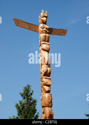 La Rose Cole Yelton Memorial Totem Pole, Stanley Park, Vancouver Canada Foto Stock