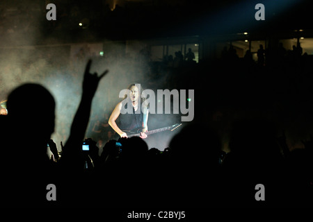 I Metallica per celebrare il rilascio di Death Magnetic Album durante l'Album Release Party a Berlino, Germania Foto Stock