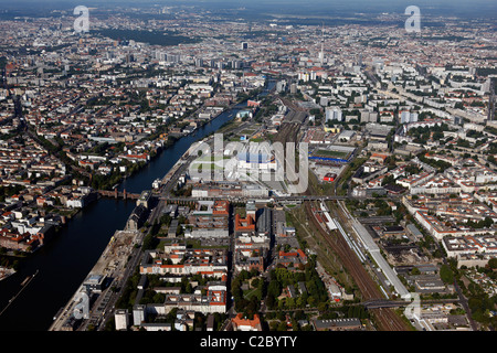 Vista aerea del Berlino-friedrichshain, Berlino, Germania Foto Stock