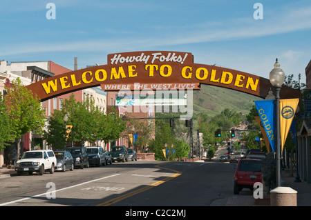 Colorado, Golden, benvenuti al Golden segno Foto Stock