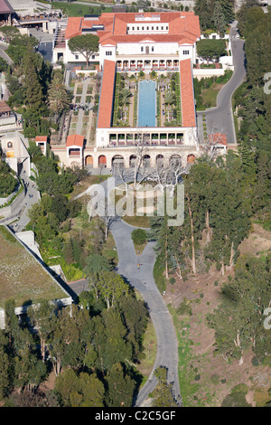 VISTA AEREA. J. Paul Getty Museum presso la Getty Villa. Malibu, Los Angeles, California, Stati Uniti. Foto Stock