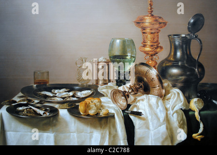 Still Life with Gilt Globet, Willem Claesz Heda 1635. Rijksmuseum, Amsterdam. Holland Foto Stock