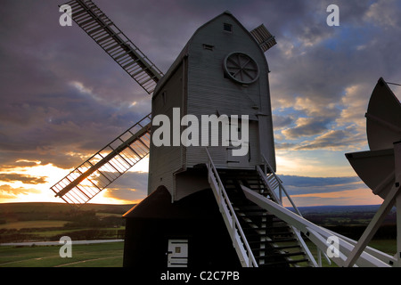 Jack e Jill Windmill un post il mulino e Il Grade ii Listed edifici, villaggio di Clayton, South Downs National Park, Sussex England Foto Stock