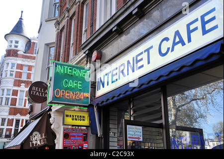 Internet café segno Foto Stock