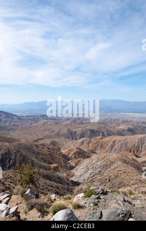 In California. Vista della Valle di Coachella da Vista tasti, Joshua Tree National Park. Foto Stock