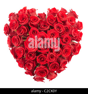 Red Rose cuore isolato su bianco Foto Stock