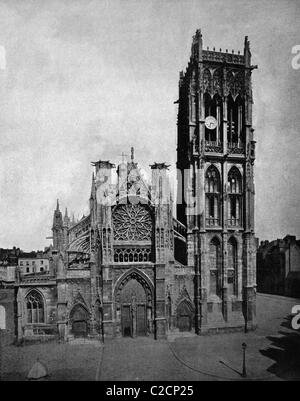 Uno dei primi autotypes di Saint Jacques, Dieppe, Francia, fotografia storica, 1884 Foto Stock