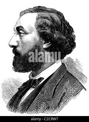 Michel Leon Gambetta, 1838 - 1882, storico illustrazione, 1884 Foto Stock