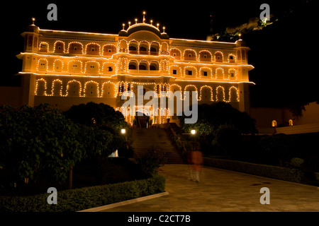 Samode Palace, a 600 anni di vecchio palazzo 40 km a nord di Jaipur, ora un hotel di eredità nel Rajasthan, India Foto Stock