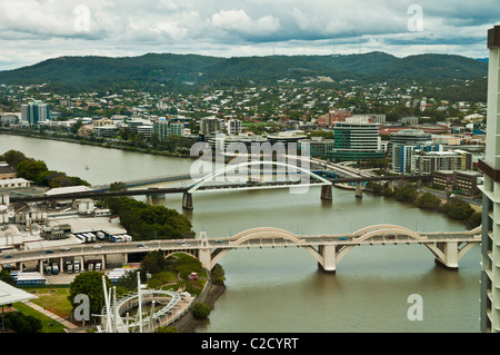 La città di Brisbane da Santos, CBD di Brisbane, Queensland, Australia Foto Stock