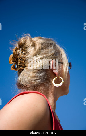 Capelli womans e colpo di testa dal profilo posteriore Foto Stock