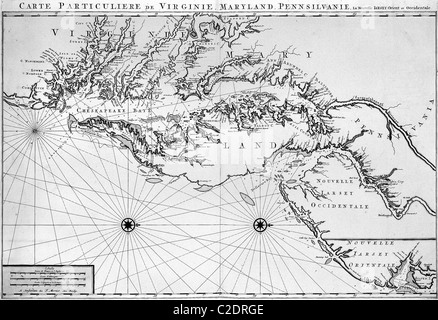 Mappa di colonia del Maryland Foto Stock