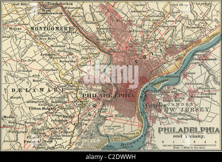 Mappa di Philadelphia Foto Stock