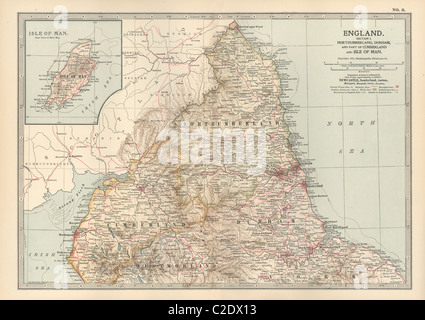 Mappa di Inghilterra Foto Stock