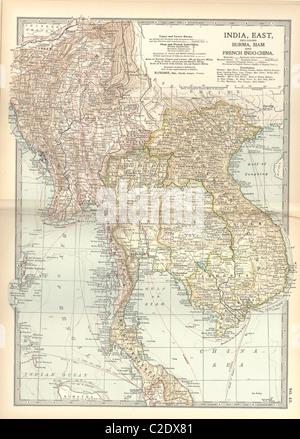 Mappa di India orientale Foto Stock