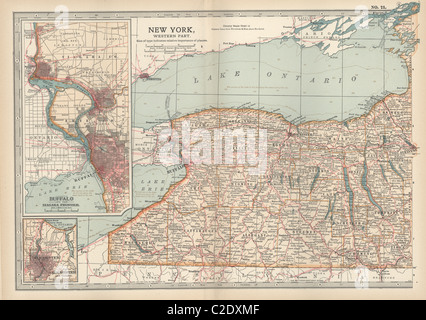 Mappa dello Stato di New York Foto Stock