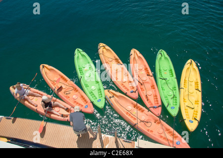 Colori del mare kayak, Safari Quest, American Safari crociere, Mare di Cortez, Baja California, Messico Foto Stock