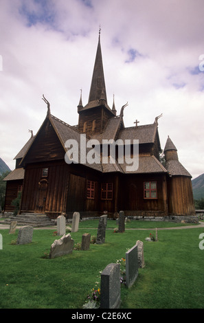 Chiesa di Lom, Norvegia Foto Stock