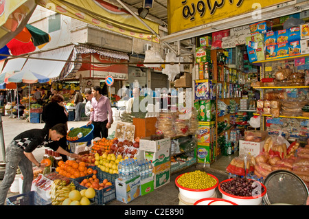 Vecchia di Damasco Siria orange succo di frutta Souq market Foto Stock