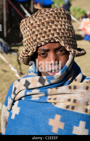 I bambini del villaggio da Simien Mountains dell Etiopia Foto Stock