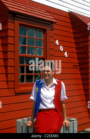 1, uno, francese canadese, francese canadese, donna adulta, Chaleur Bay, villaggio di Grande-Anse, Grande-Anse, New Brunswick Provincia, Canada Foto Stock