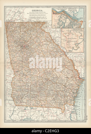 Mappa di Georgia Foto Stock
