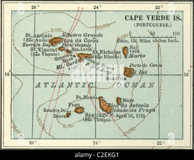 Mappa di Isole di Capo Verde Foto Stock