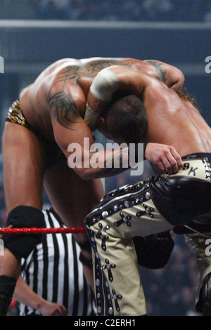 Randy Orton e Shawn Michaels WWE presenta Cyber Domenica Live al Verizon Center - Randy Orton vs Shawn Michaels Washington DC, Foto Stock