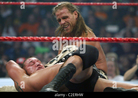 Randy Orton e Shawn Michaels WWE presenta Cyber Domenica Live al Verizon Center - Randy Orton vs Shawn Michaels Washington DC, Foto Stock