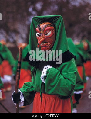 Il carnevale, Swabian-Alemannic Fastnacht, maschere del carnevale, Villingen strega, D-Villingen-Schwenningen, Brigach, Foresta Nera, Baden-Wuerttemberg Foto Stock