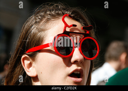 Rally contro le precarie condizioni di lavoro carenti di contratti di lavoro condizioni in roma italia 2011 Foto Stock