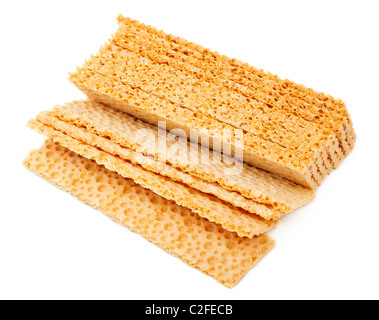 Un sano croccante cracker isolati su sfondo bianco Foto Stock